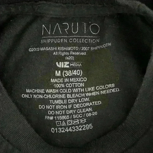 Vintage 2002 Naruto Uzumaki Shippuden Black Graphic T-Shirt Men's Sz M VTG RARE - Picture 4 of 5